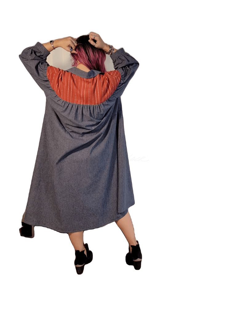 Tuleta Maxi Dress - Railroad Denim And Southwest Cotton Gauze Apparel