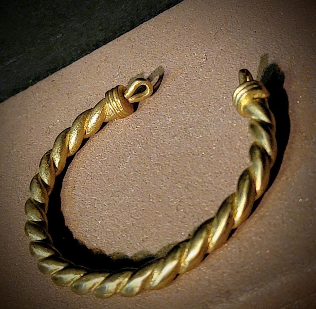Twisted Rope Brass Bangle Cuff Jewelry Bracelet