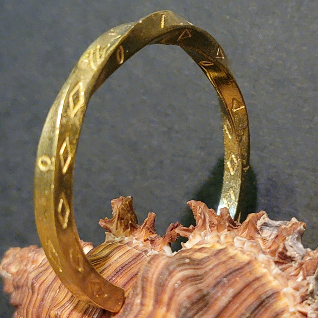 Twisted Square Brass Cuff Jewelry Bracelet