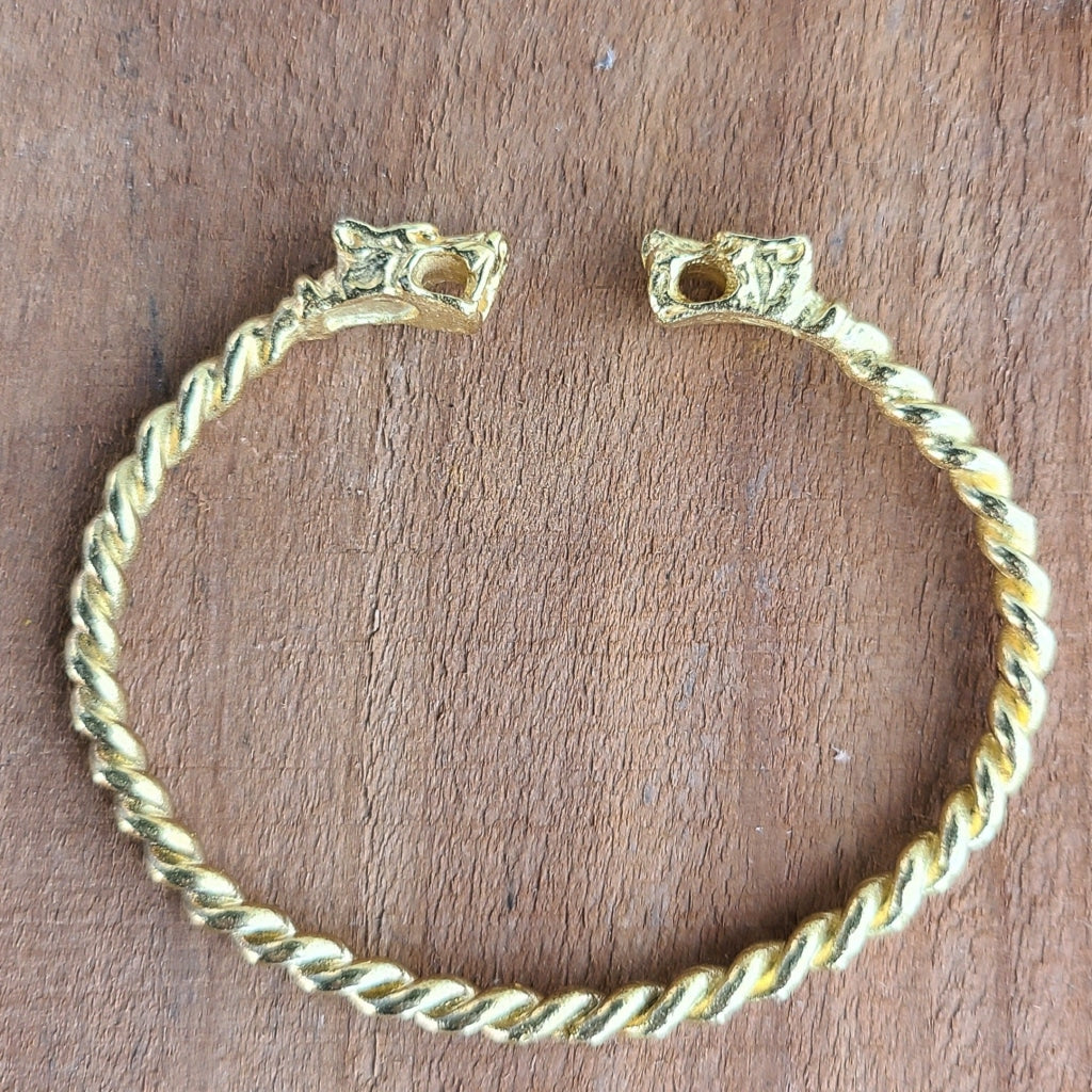 Twisted Wolf Brass Cuff Jewelry Bracelet