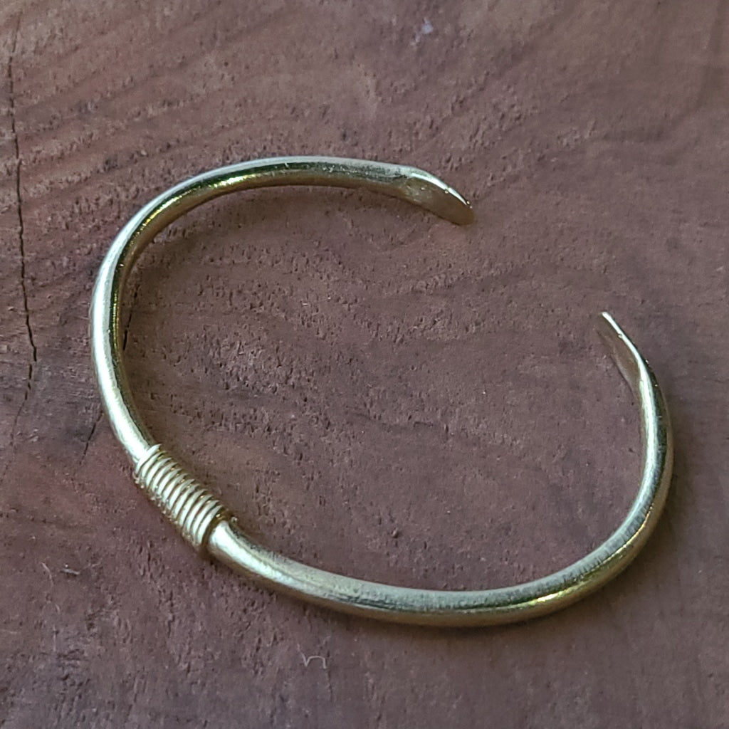 Wire Wrapped Brass Bangle Jewelry Bracelet