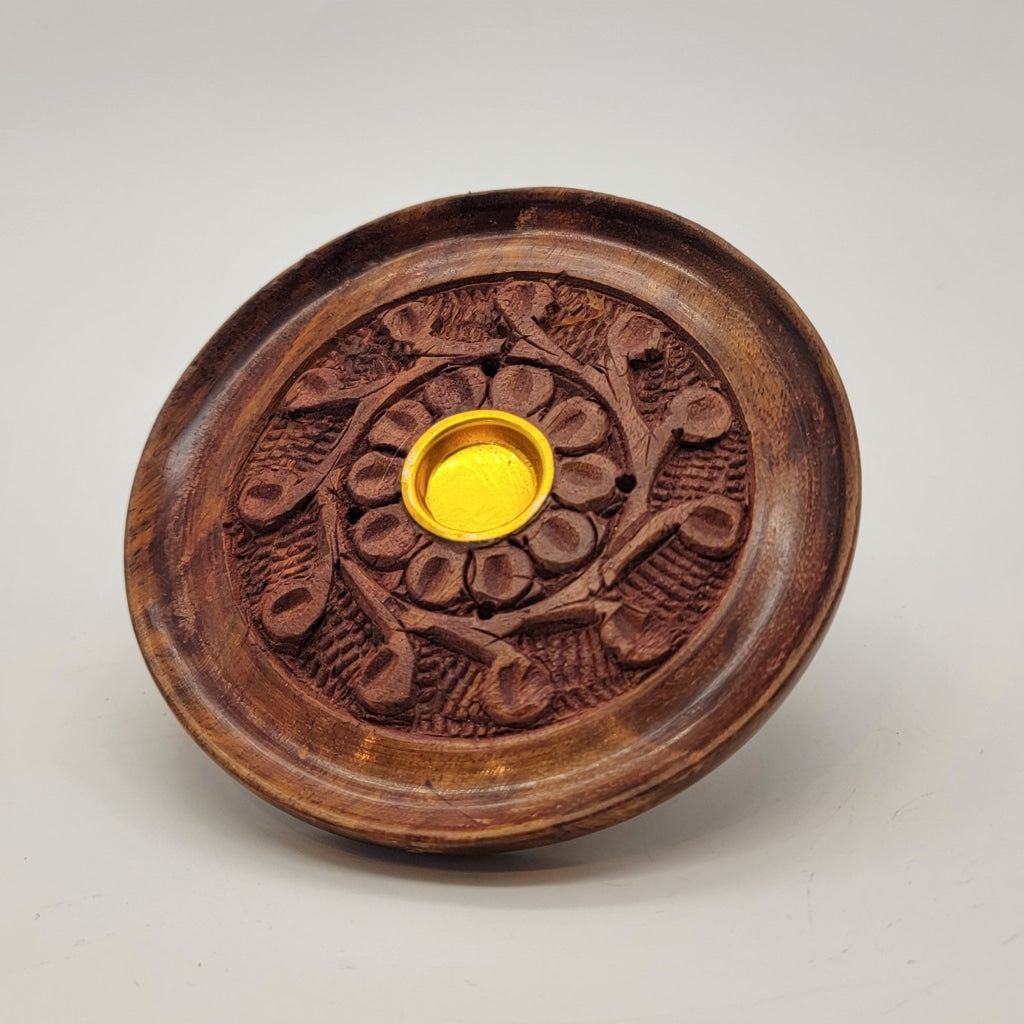 Wood Carved Stick/Cone Burner 4 Naturals