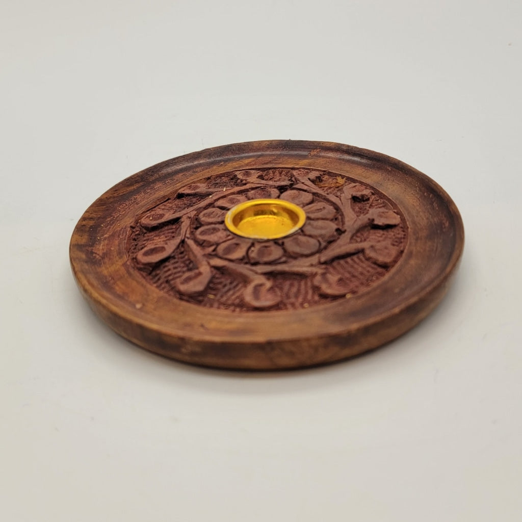 Wood Carved Stick/Cone Burner 4 Naturals