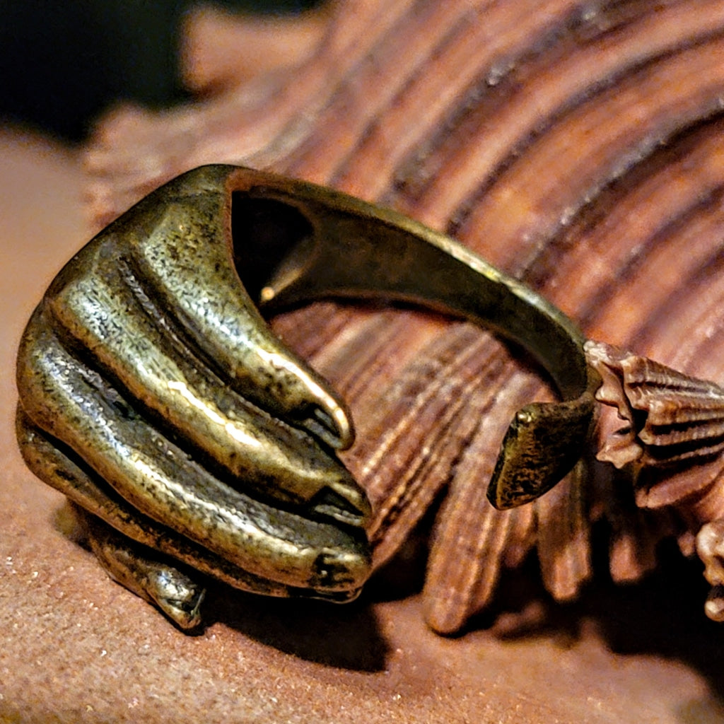 Wraparound Hand Bronzed Brass Ring Jewelry