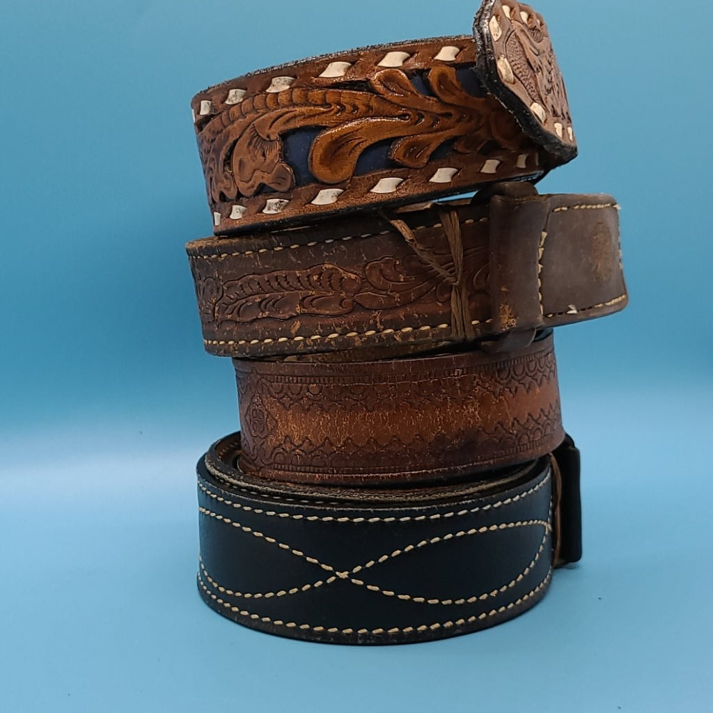 Vintage Western Leather Belts & Buckles