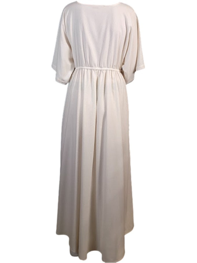 The Sarita Dress Maxi - Kimono-Inspired Sleeve, Raw Silk