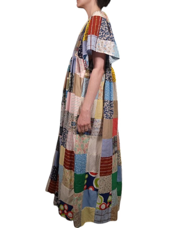 The Ren Dress Maxi - Vintage Quilt Top, Cotton Blend