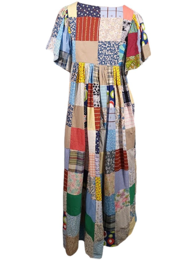 The Ren Dress Maxi - Vintage Quilt Top, Cotton Blend