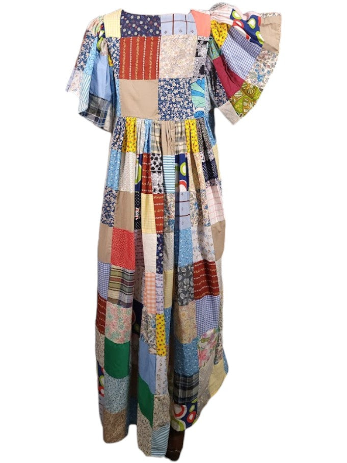 The Ren Dress Maxi - Vintage Quilt Top, Cotton Blend