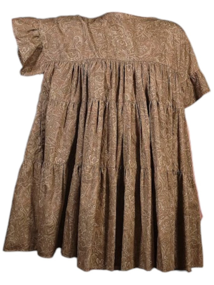 The Palomino Dress Mini - Oversize, Bronze Paisley Cotton Lawn