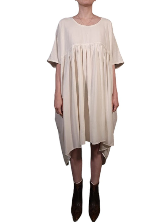 The Drape Dress Midi - Oversize, Raw Silk