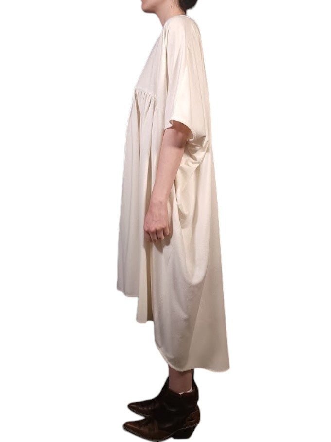 The Drape Dress Midi - Oversize, Raw Silk