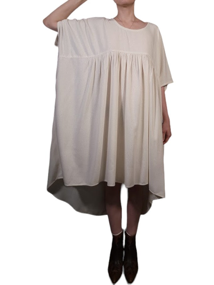 The Drape Dress Midi - Oversize, Raw Silk