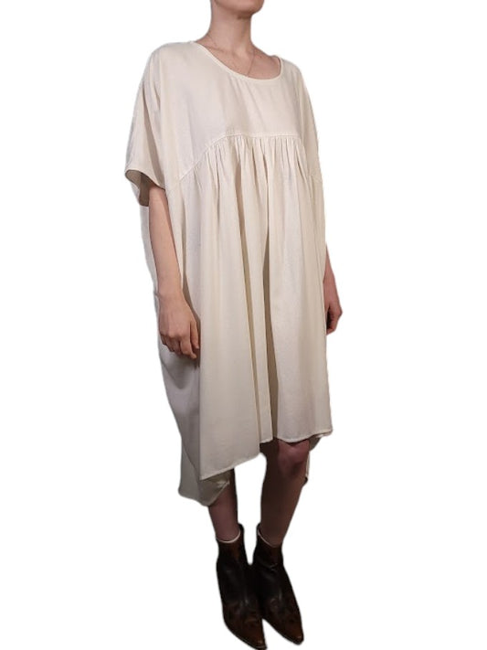 The Drape Dress Midi - Oversize, Raw Silk