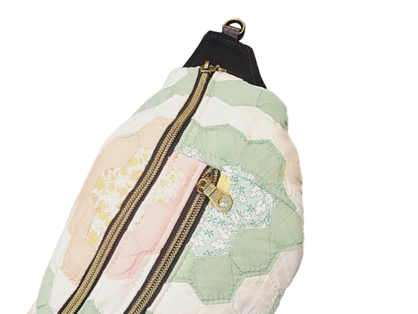 The Everyday Sling Crossbody Fannie -Vintage Quilt Hex Floral 2