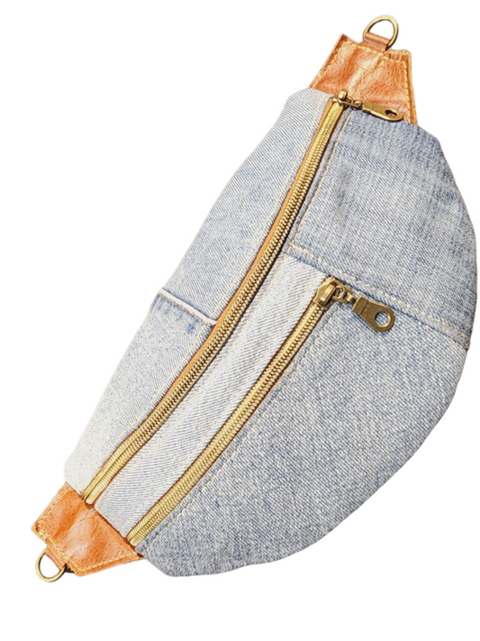 The Everyday Sling Crossbody Fannie - Mixed Vintage Denim