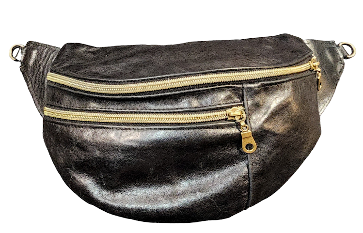 The Everyday Sling Crossbody Fannie - Distressed Leather Black 016