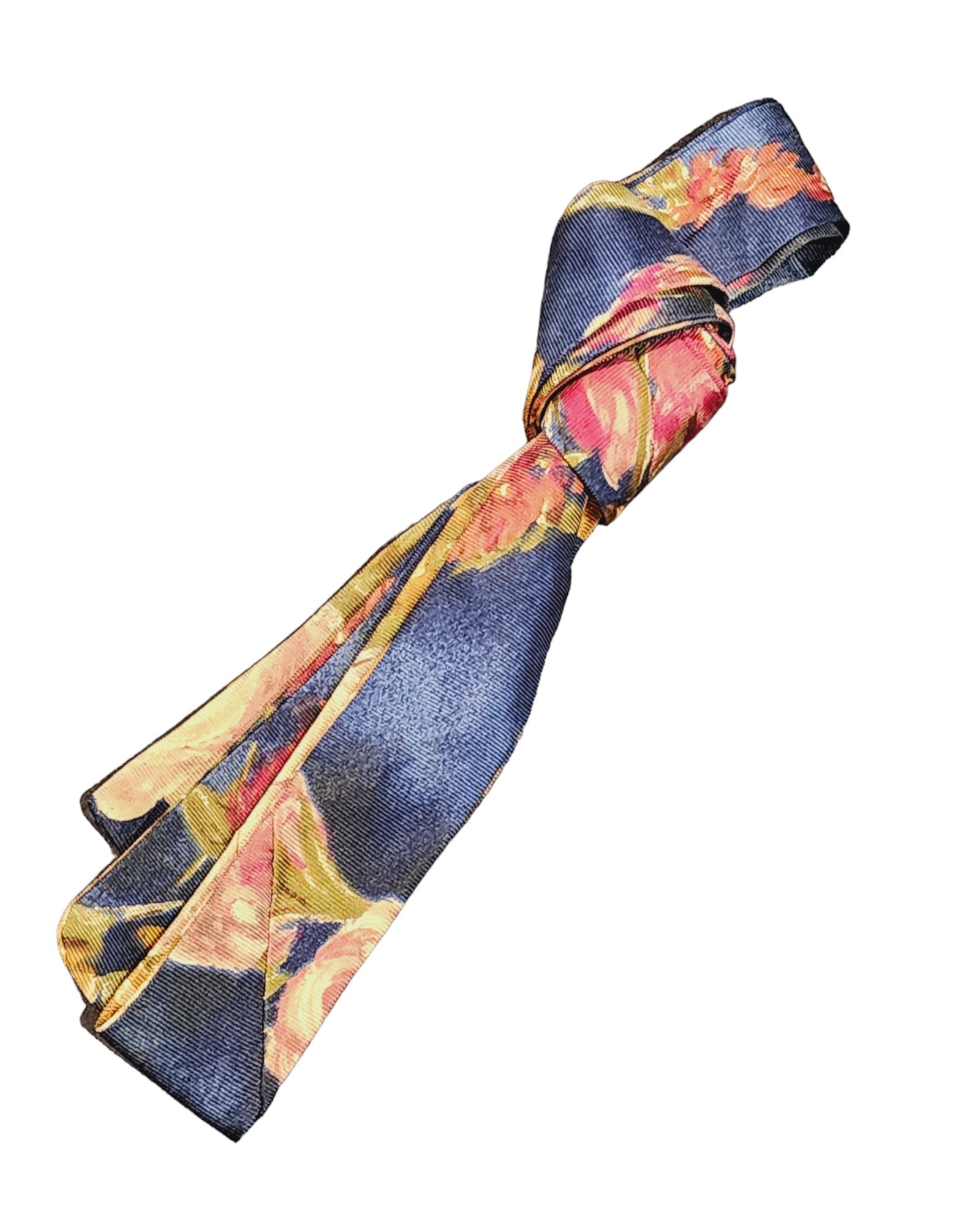 Western Style Skinny Neck Tie - Western Bowtie - Created from Vintage Silk Ties 020