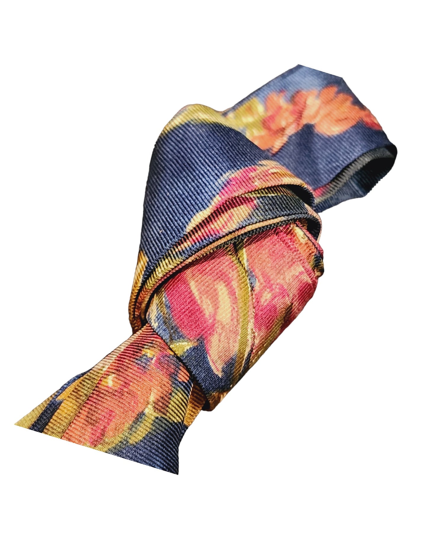 Western Style Skinny Neck Tie - Western Bowtie - Created from Vintage Silk Ties 020