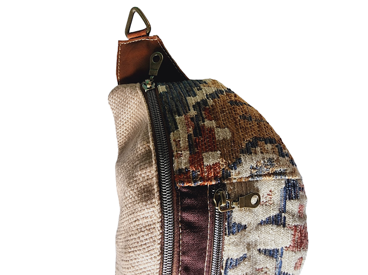 The Everyday Sling Crossbody Fannie - Tan/Rust Abstract 007