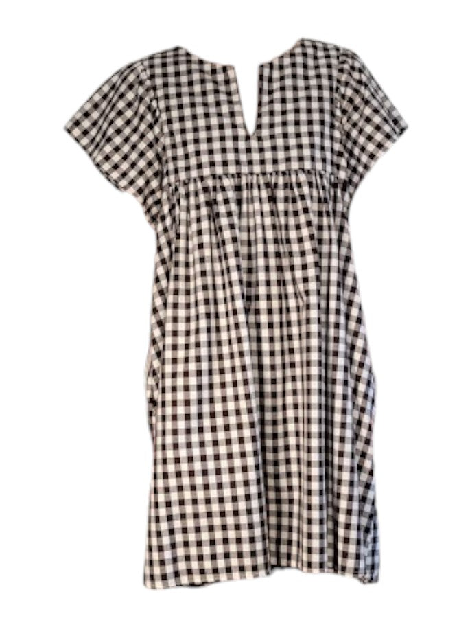 The Ren Dress Midi - Brown Gingham, Cotton