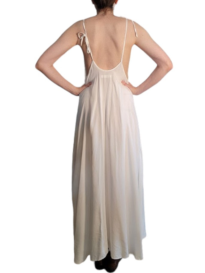 The Avery Slip Dress Maxi - Adjustable Shoulder Ties, Challis