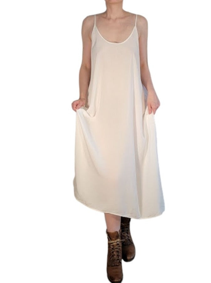 The Avery Slip Dress Maxi - Adjustable Shoulder Ties, Challis