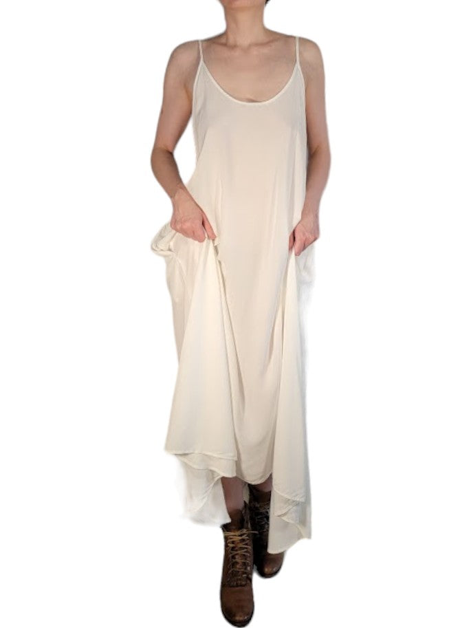 The Avery Slip Dress Maxi - Adjustable Shoulder Ties, Challis