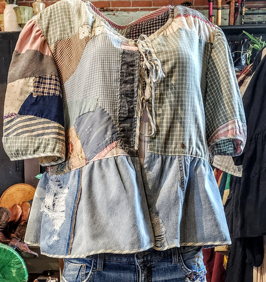 Vintage Quilt Top 3 Tie Top/Jacket