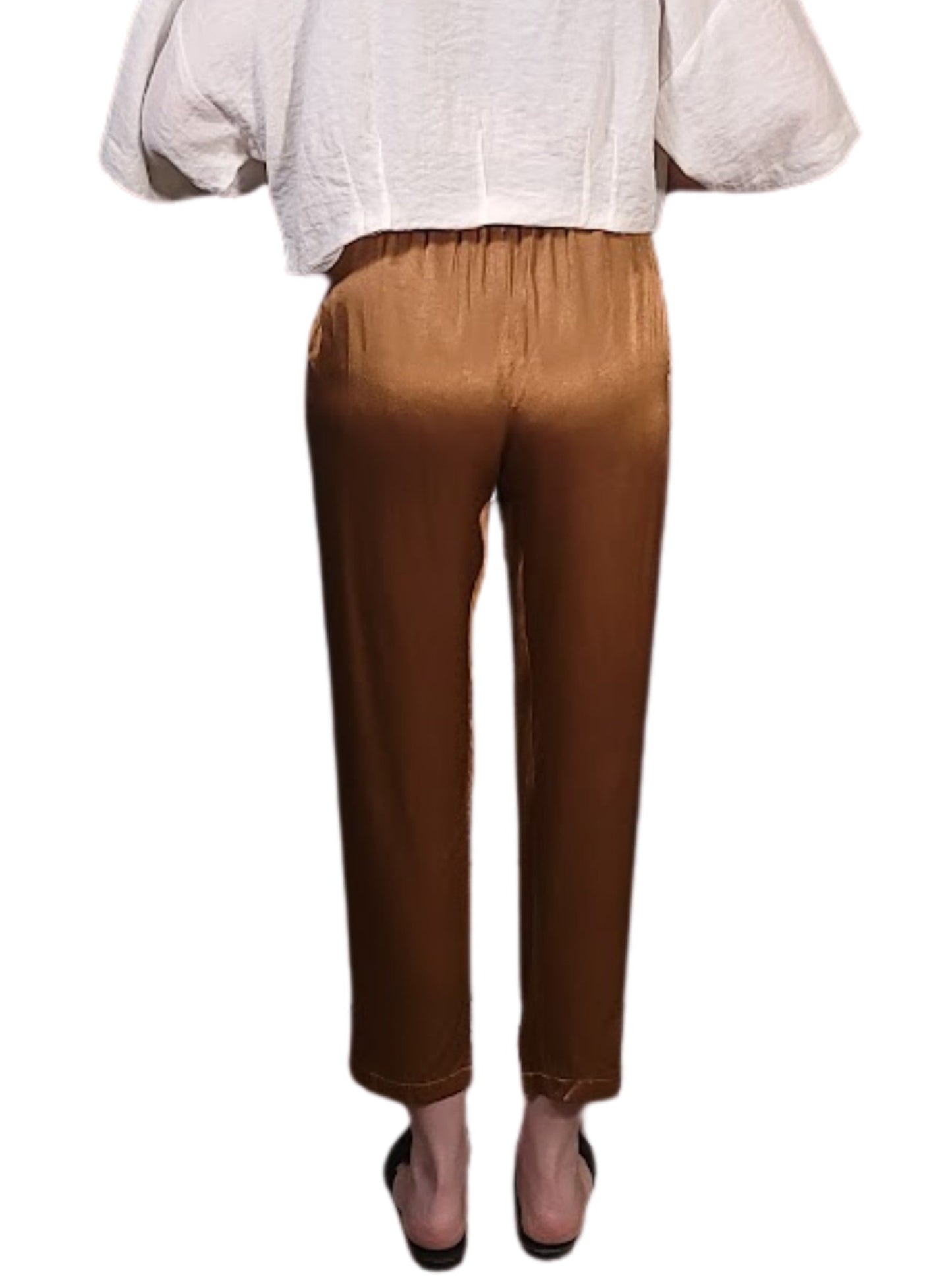 The Loraine Pant - Relaxed Paper Bag Tie Waist, Silk Charmeuse