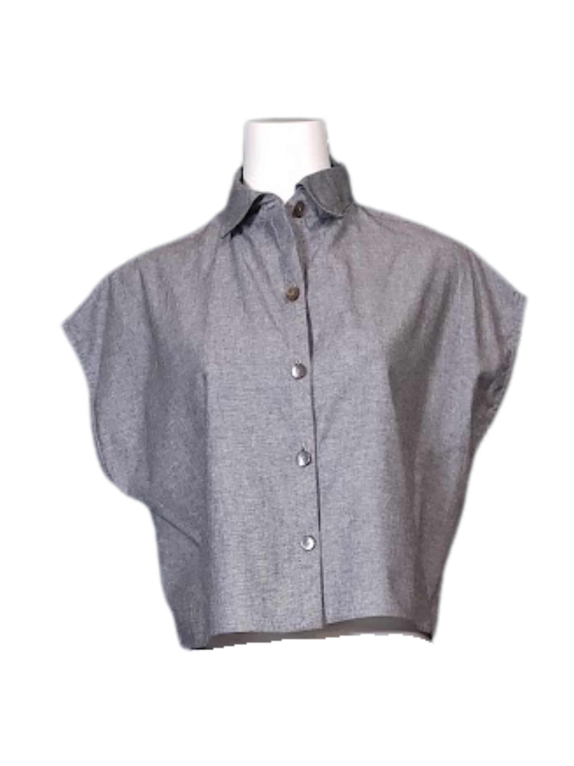 Oxford Top in Blue Cotton