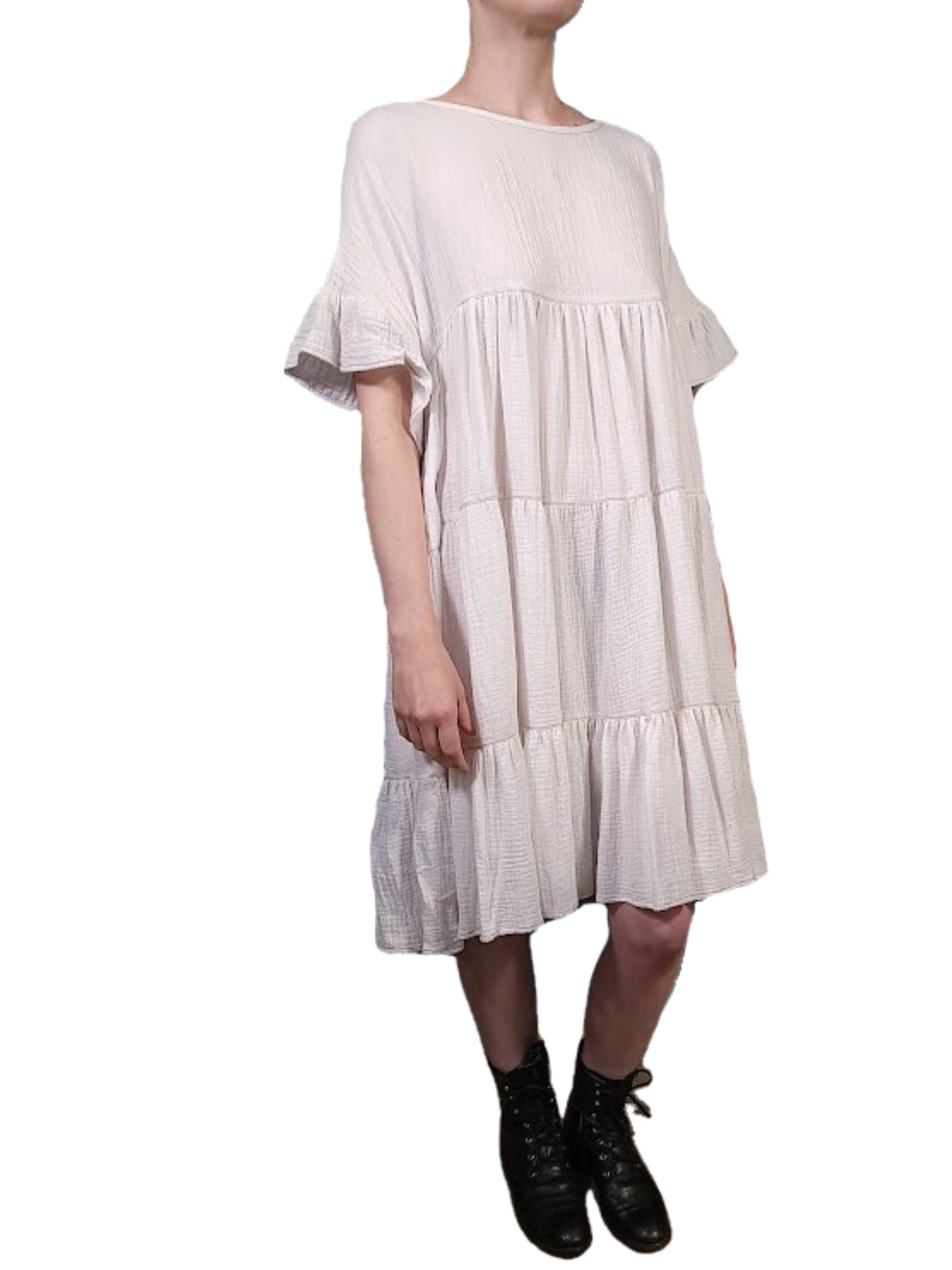 The Palomino Dress Knee-Length - Oversize, White Cotton Gauze The Palomino Dress Knee-Length - Oversize, White Cotton Gauze