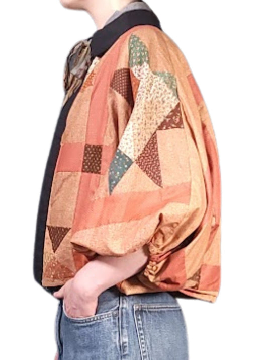 The Salineno Jacket - Dolman Sleeve, Vintage Cotton Quilt Top