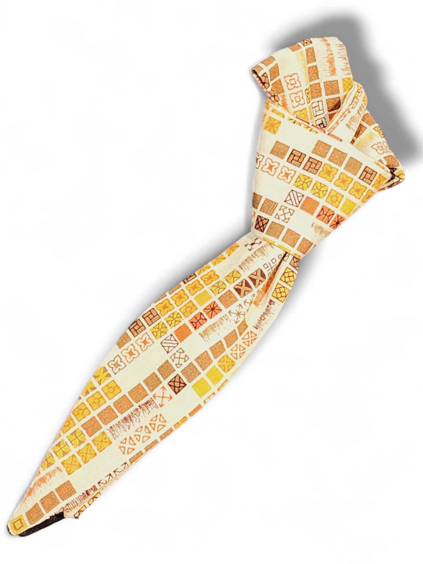 Skinny Bandana Necktie Scarf - Orange Square, Cotton