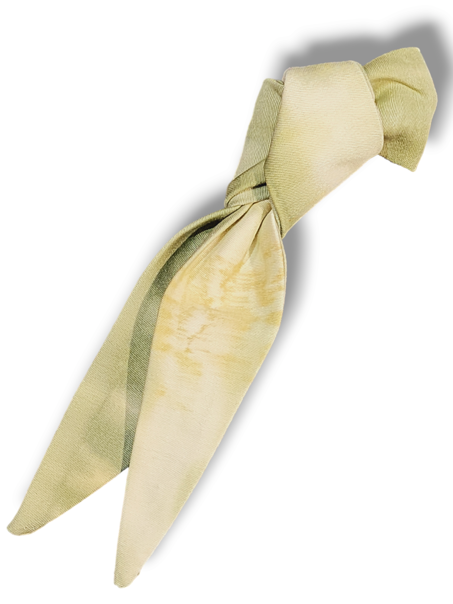 Skinny Bandana Necktie Scarf - Green Subtle Tie-Dye, Cotton