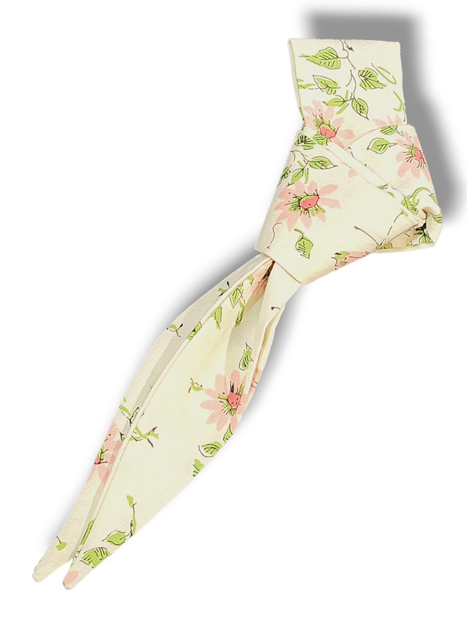 Skinny Bandana Necktie Scarf - Floral Butterfly, Cotton