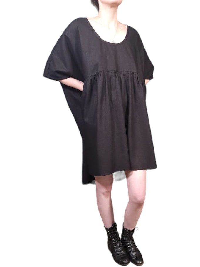 The Drape Dress Mini - Oversize, Linen Blend