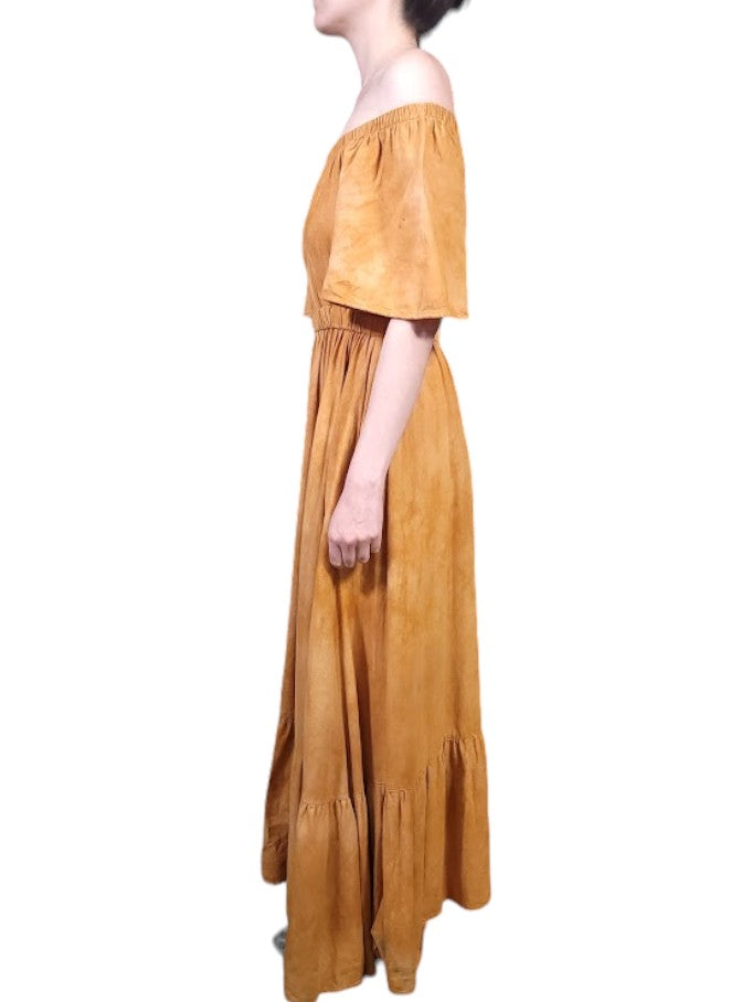 The Louise Dress Maxi - Convertable Shoulder, Hand-Dyed Linen