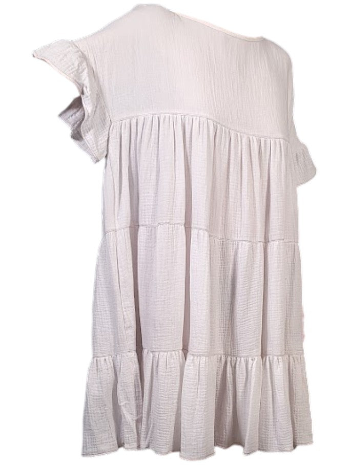 white cotton knee length dress Knee-Length White Dresses