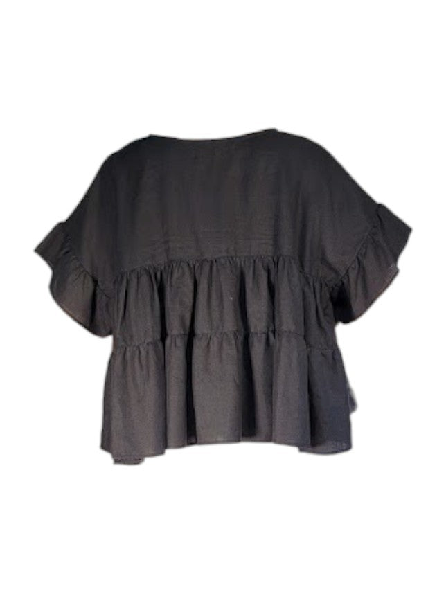 The Palomino Tiered Top - Loose Fit, Hemp Linen