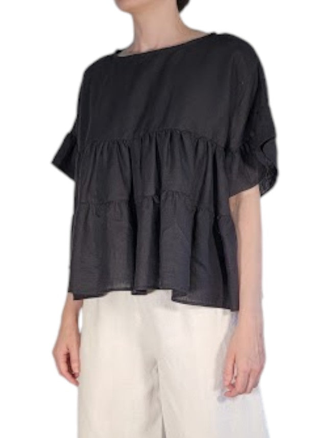 The Palomino Tiered Top - Loose Fit, Hemp Linen