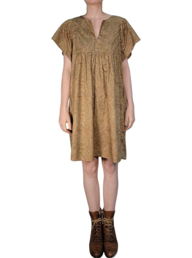 The Ren Dress Midi - Bronze Paisley, Cotton