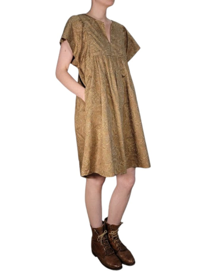 The Ren Dress Midi - Bronze Paisley, Cotton