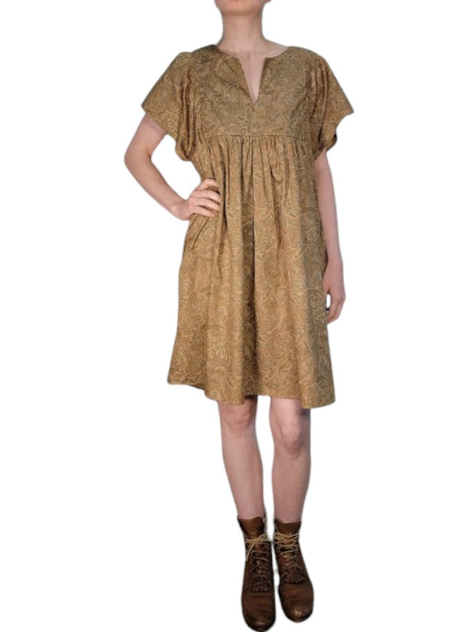 The Ren Dress Midi - Bronze Paisley, Cotton