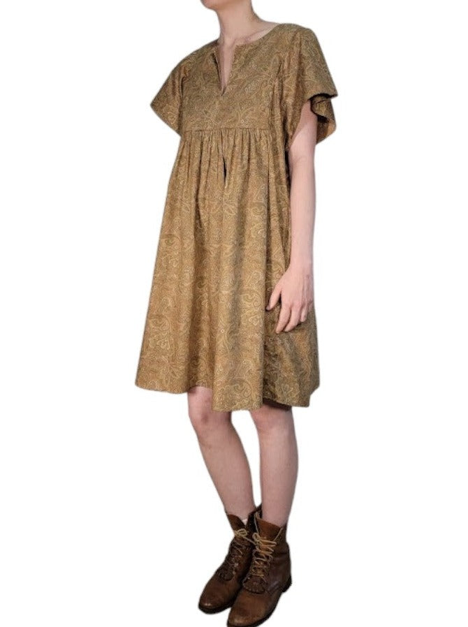 The Ren Dress Midi - Bronze Paisley, Cotton