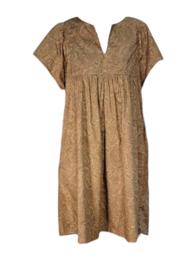 The Ren Dress Midi - Bronze Paisley, Cotton