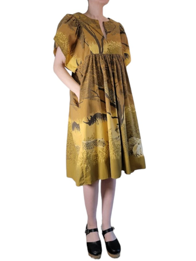 The Ren Dress Midi - Safari Scene, Cotton