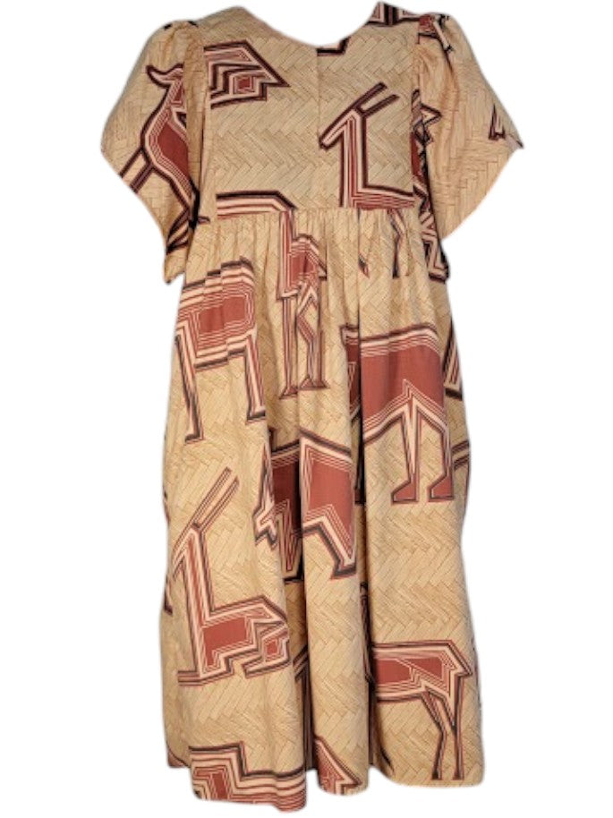 The Ren Dress Midi - Vintage Safari Animal Print, Cotton