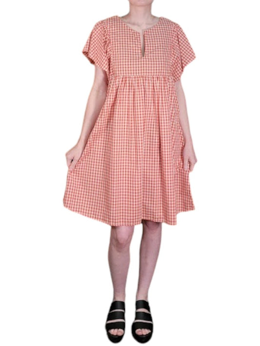 The Ren Dress Mini - Red Gingham, Cotton