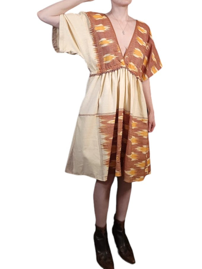 The Southwestern Dress Tapestry Knee-Length 2 - Adjustable Waist, Cotton